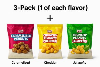 SoFresh Crunchy Flavored Peanuts Cheddar, Jalapeño & Caramelized | 1-Pack, 3-Pack, 6-Pack | Bold & Addictive Snacks